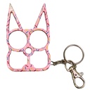 Playful Guardian Cat Self Defense Keychain - Pink Leopard
