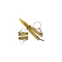 Pocket Flash Mini Butterfly Knife Keychain - Gold