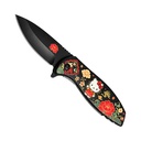 Night Bloom Hello Kitty Assisted Opening Knife - Flowered Black