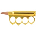 Rifle Round Stash-Compartment Brass Knuckles - Gold