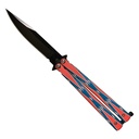 Heritage Banner Smooth-Scale Butterfly Knife - Black Blade