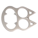 Twin Fang Belt-Ready Spiked Knuckle - Metallic Silver