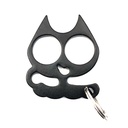 Shadow-Ear Compact Cat Knuckle Keychain - Black
