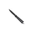 Parallelogram Grip Geometry Butterfly Knife - Matte Black