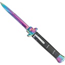 Milano Spectrum Quick-Deploy Stiletto OTF Knife - Black Rainbow