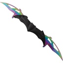 Winged Crusader Dual-Blade Assisted Opening Knife - Rainbow Steel