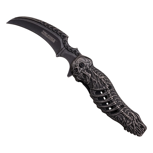 Skeleton Raptor Quick-Deploy Spring Assisted Knife - Stonewash Steel