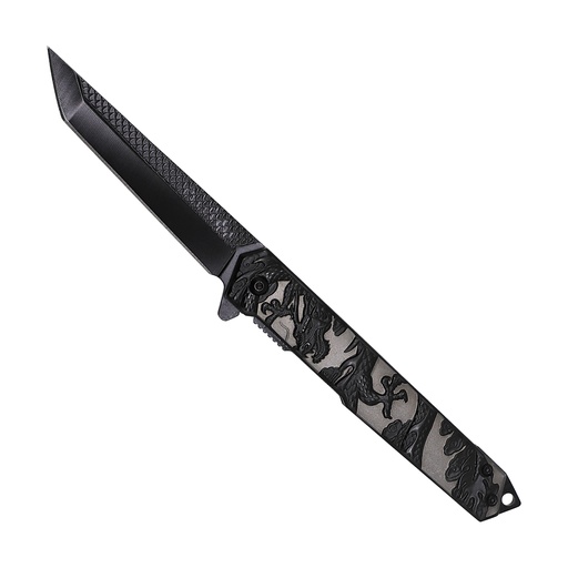 Dragon-Scale Quick-Strike Spring Assisted Knife - Matte Black