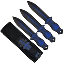 Shadow Skull Quick-Stick Throwing Knife Set - Black & Blue