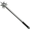 Silver Sentinel Full-Length Spiked Ball Mace - Silver Steel