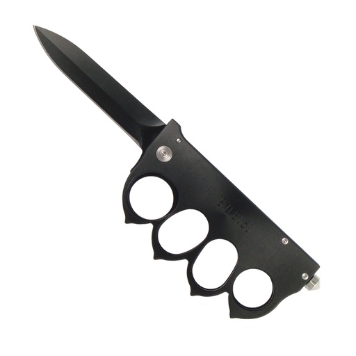 Trench‑Guard Rapid‑Deploy Folding Knuckle Knife - Midnight Black