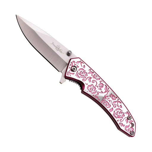 Velvet Thorn Spring-Assisted Pocket Knife - Rose Pink Aluminum