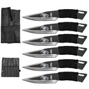 Scorpion Six Cord-Wrapped Throwing Knife Set - Black & Silver