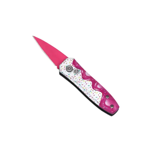 Sprinkle Snap California-Legal Switchblade Knife - Pink Donut
