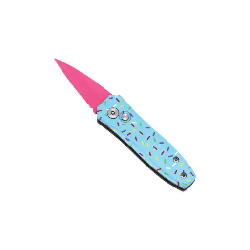 Sprinkle Snap Donut Mini Automatic Knife - Pink Blade