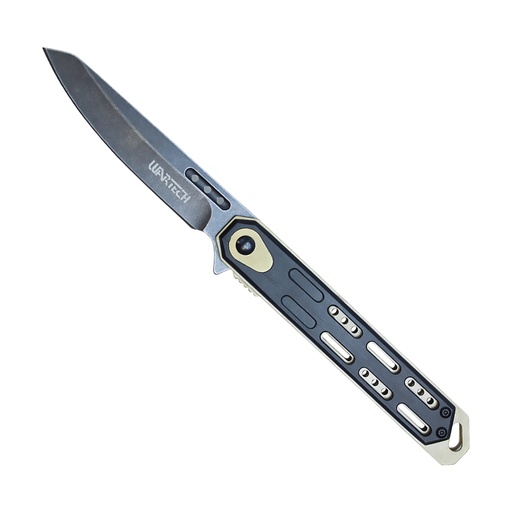 Skeleton Edge Trailblazer Spring-Assisted Knife - Black Gold Steel