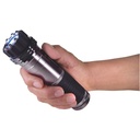 Silent Current Discreet Defense Flashlight Stun Gun - Silver Black