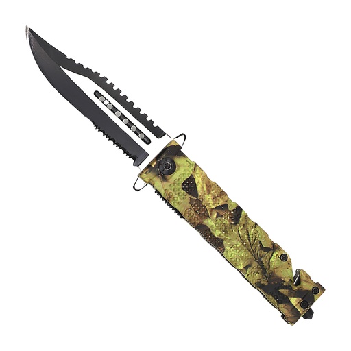 Camo Sawback Responder Assisted Opening Knife - Leaf Camo